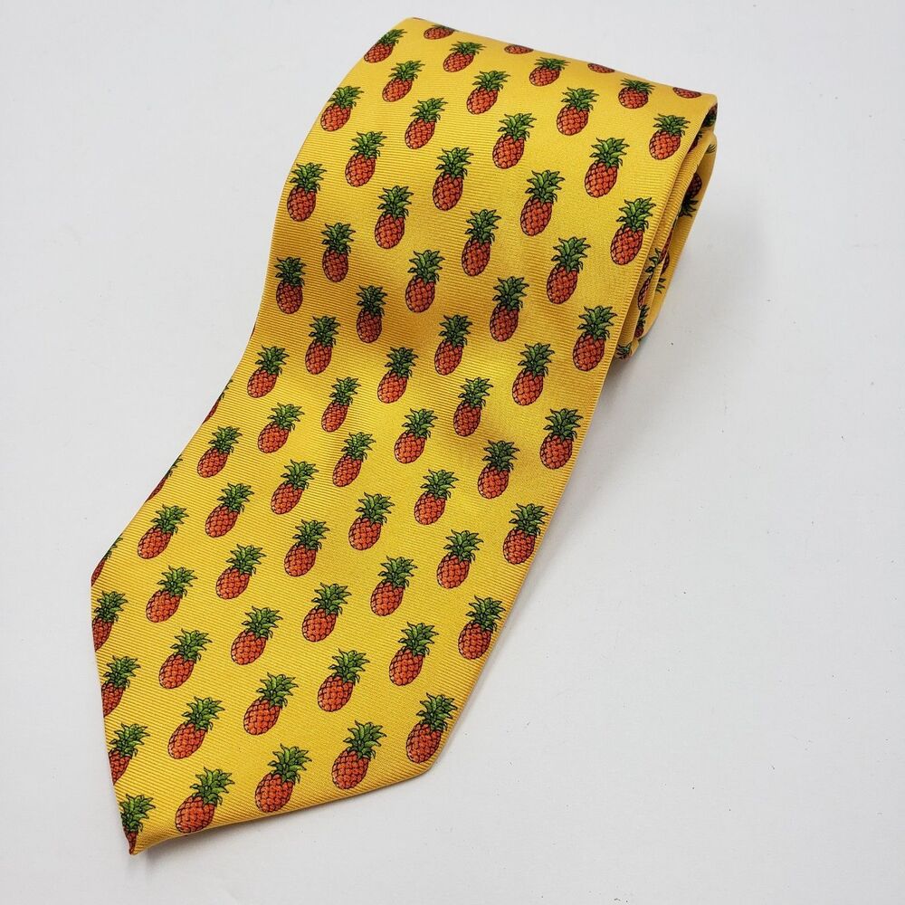 Peter Blair Italian Silk Tie Pineapple Yellow